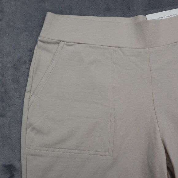 Croft Barrow Shorts Womens S Beige Sweat Mid Rise Pocket Stretch Pull On - Picture 11 of 16